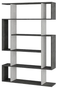 Βιβλιοθήκη Mito Megapap χρώμα λευκό αντικέ - γκρι ρετρό 108x25x161εκ.