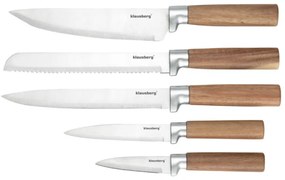 Σετ μαχαιριών Klausberg KB 7981, 6 τεμάχια, Ανοξείδωτο ατσάλι, Βάση, Καφέ/Γραφίτης