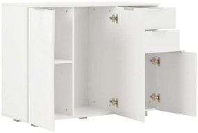 vidaXL Μπουφές Γυαλιστερός Λευκός 107x35x80,5 εκ.