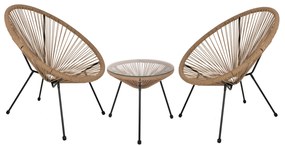 ΣΕΤ ΕΞΩΤ.ΧΩΡΟΥ 3ΤΜΧ ACAPULCO HM21111 ΤΡΑΠΕΖΙ & 2 ΠΟΛΥΘΡΟΝΕΣ ΣΕ ΜΑΥΡΟ-ΜΠΕΖ