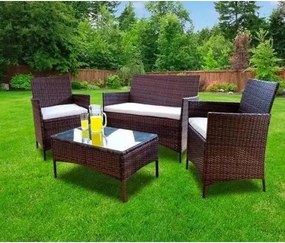 ΣΕΤ ΣΑΛΟΝΙ QUINCY 4ΤΜΧ ΚΑΦΕ RATTAN ΜΕ ΜΑΞΙΛΑΡΙΑ