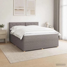 vidaXL Κρεβάτι box spring με στρώμα Taupe 160 x 200 cm Ύφασμα