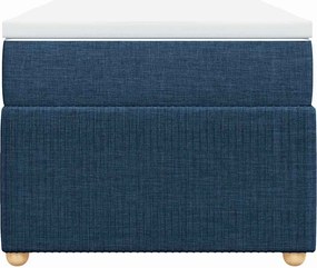 vidaXL Κρεβάτι Boxspring με Στρώμα Μπλε 90x200 εκ.Υφασμάτινο
