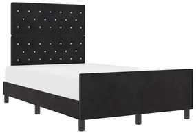 vidaXL Σκελετός Κρεβατιού με κεφαλάρι Μαύρο 120 x 200 cm Βελούδο