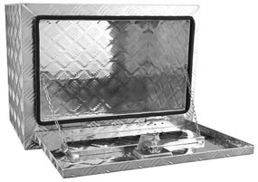 VEVOR Underbody Truck Box, 24&quot;×14&quot;×16&quot; Pickup Storage Box, Heavy Duty Aluminum Diamond Plate Tool Box with Lock and Keys, Waterproof Trailer Storage Box with T-Handle Latch for Truck, Van, Trailer