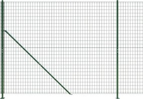 vidaXL Συρματόπλεγμα Περίφραξης Πράσινο 1,6 x 25 μ. με Βάσεις Φλάντζα
