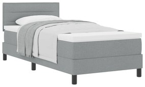 vidaXL Κρεβάτι με Στρώμα Ανοιχτό Γκρι 80x200 εκ. Ύφασμα