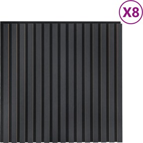 vidaXL Πάνελ τοίχου 8 pcs Ανθρακί 60,5 x 60 εκ.