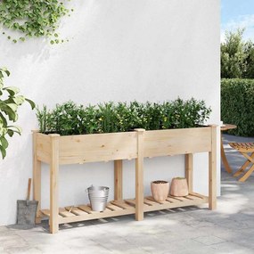 vidaXL Γλάστρα Κήπου με Ράφι 161x43x76 εκ από Ξύλο Έλατου