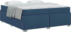 vidaXL Σκελετός Κρεβατιού με στρώμα Μπλε 180 x 200 cm ύφασμα
