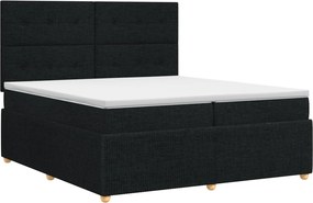 vidaXL Κρεβάτι box spring με στρώμα Μαύρο 200 x 200 cm Ύφασμα
