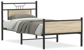 vidaXL Πλαίσιο Κρεβ. Χωρ. Στρώμα Sonoma Δρυς 90x200 εκ. Επεξ. Ξύλο