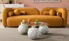 Stewehome Μοντέρνος Καναπές 3 Θέσεων κίτρινο 235x95x80 cm