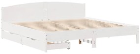 vidaXL Σκελετός Κρεβ. Χωρίς Στρώμα Λευκό 180x200 εκ Μασίφ Πεύκο