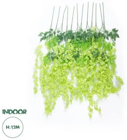 Artificial Garden GREEN WISTERIA FLOWER BRANCH 21514 Σετ 12 Τεχνητά Διακοσμητικά κλαδιά Βιστέριας Πράσινο Φ45 x Υ12 Globostar 21514 Πράσινο