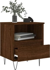 vidaXL Κομοδίνα 2 τεμ. Καφέ Δρυς 40 x 35 x 50 εκ. από Επεξεργ. Ξύλο