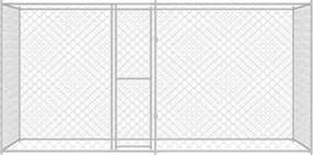 vidaXL Κλουβί σκύλου Ασημί 400 x 200 x 200 εκ. Επικαλυμμένος Χάλυβας