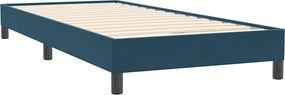 vidaXL Κρεβάτι Boxspring χωρίς Στρώμα Σκούρο Μπλε 80x220 εκ. Βελούδινο