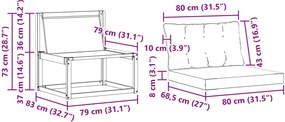 vidaXL Σειρά Καναπέ Εξωτερικού με μαξιλάρι 3 pcs Λευκό και Μπεζ