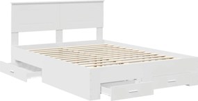 vidaXL Σκελετός Κρεβατιού Λευκό 140 x 190 cm Επεξεργασμένο ξύλο