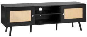 VEVOR Rattan TV Stand for 65&quot; TV Boho TV Stand with Build-in Socket Black