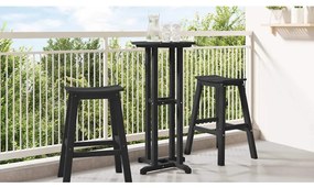 vidaXL Μπαρ Τραπέζι Μαύρο 55x55x107 εκ HDPE