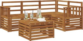 vidaXL Σειρά Καναπέ Εξωτερικού 5 pcs Φυσικό