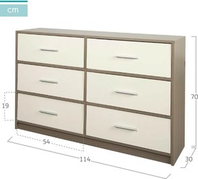 Συρταριέρα Max Home Λευκό Γκρι Σύγχρονη 114 x 70 x 30 cm