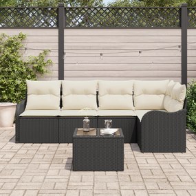 vidaXL Σετ Καναπέ 5 Τεμαχίων με Μαξιλάρια Καφέ Συνθετικού Ρατάν