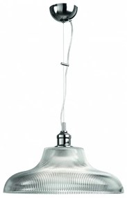 Arkolight Μοντέρνο Φωτιστικό Κρεμαστό Φ40cm Με Διαφανές Γυαλί Και Χρωμιωμένη Ανάρτηση Σ550-1-40