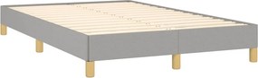 vidaXL Κρεβάτι Boxspring με Στρώμα &amp; LED Αν.Γκρι 120x190εκ. Υφασμάτινο