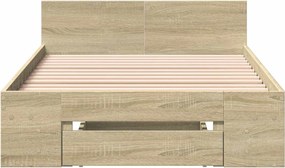 vidaXL Σκελετός κρεβατιού με αποθήκευση Sonoma Δρυς 80 x 200 cm