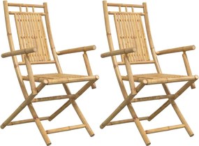 vidaXL Πτυσσόμενες Καρέκλες 2 τεμ. 53x66x99 εκ. Μπαμπού