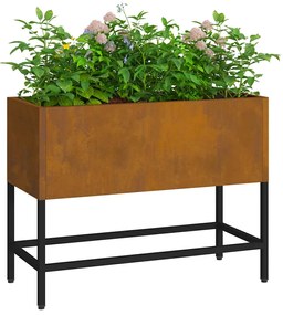 vidaXL Υψωμένη Γλάστρα Κήπου Σκ rusty 60 x 26 x 45 εκ