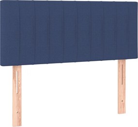 vidaXL Κρεβάτι Boxspring με Στρώμα Μπλε 90x190 εκ.Υφασμάτινο