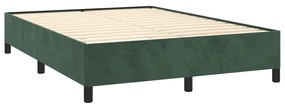 vidaXL Κρεβάτι Boxspring με Στρώμα Σκούρο Πράσινο 140x200εκ. Βελούδινο