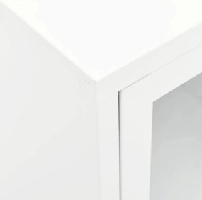 vidaXL Έπιπλο Τηλεόρασης Λευκό 105 x 35 x 52 εκ. από Ατσάλι και Γυαλί