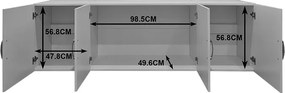 Πατάρι ντουλάπας τετράφυλλο Alvia pakoworld λευκό 200x51x60εκ