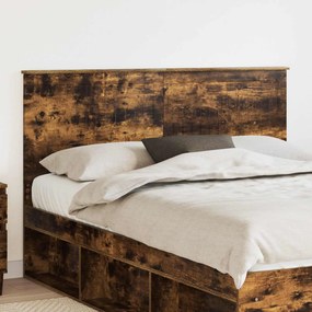 vidaXL Κεφαλάρι με κεφαλάρι Καπνιστό Δρύς 150 cm Επεξεργασμένο ξύλο