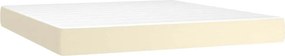 vidaXL Κρεβάτι Boxspring με Στρώμα Κρεμ 160x200εκ. από Συνθετικό Δέρμα