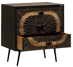 Κομότα - Συρταριέρα Kanpur Fylliana Γκρί 75x40x80 εκ. 75x40x80 εκ.