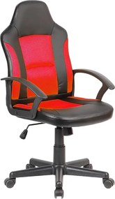 A6130 Μαυρο/Κοκκινο Πολυθρονα Γραφειου