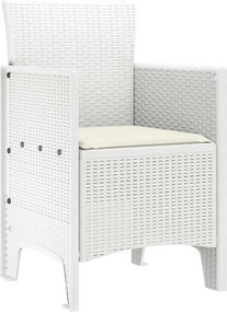 vidaXL Καρέκλα Κήπου 2 pcs Λευκό 53 x 49 x 85 εκ. Πολυπροπυλένιο