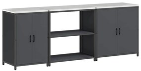 vidaXL Σετ Αποθήκευσης Κουζίνας με ράφι Άλλο 3 pcs Ανθρακί 210 x 50 x 92 εκ