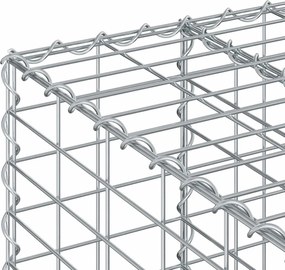 vidaXL Ανασηκωμένο κρεβάτι gabion Ασημί