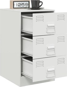 vidaXL Κομοδίνο Λευκό 34,5x39x62 εκ. από Χάλυβα