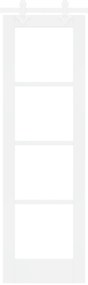 vidaXL Συρόμενη Πόρτα  με Σετ Εξαρτημάτων Λευκή 61x198.5 εκ. Συμπαγές Ξύλο Πεύκου