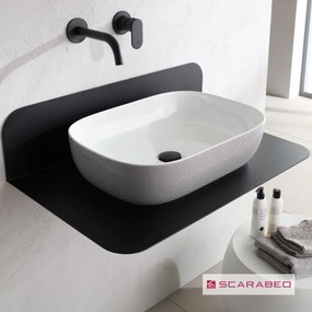 SCARABEO Glam 1804-SENR Πορσελάνινος Επιτραπέζιος Νιπτήρας Pois Black 56x39εκ