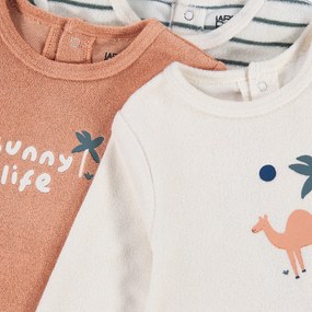 Σετ 3 πετσετέ πιτζαμάκια με μοτίβο καμήλα και ρίγες