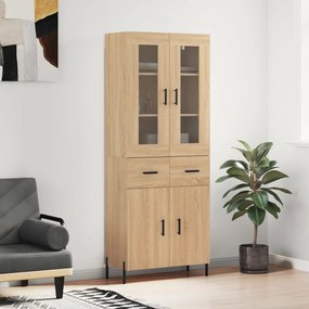 vidaXL Ντουλάπι Sonoma δρυς 69,5 x 34 x 180 εκ. από Επεξεργασμένο Ξύλο